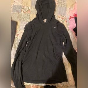 Nike Black Hooded Cotton Long Sleeve Top Size Small